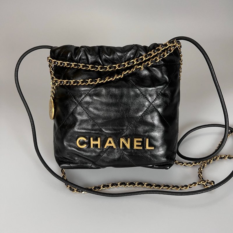 CHANEL 22包MINI 黑金 AS3980/晶片款-0