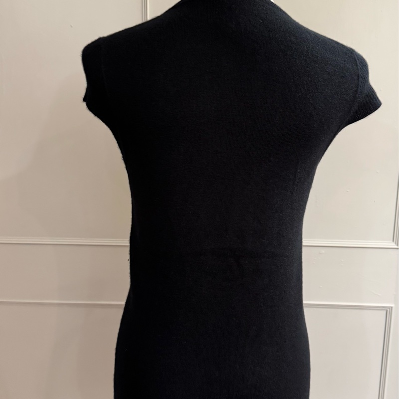 《新歡舊愛》正品CHANEL香奈兒黑色雙頭拉鍊半袖羊毛衣-7