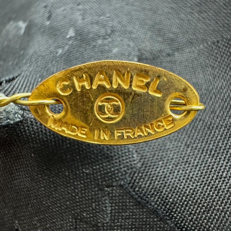 Chanel Vintage 81-85年 絲綢黑色細朵山茶花胸針-12