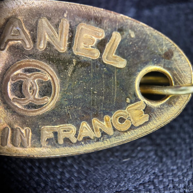 Chanel Vintage 81-85年 絲綢黑色細朵山茶花胸針-13