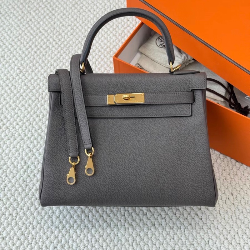 爱马仕 Kelly28锡器灰金扣togo皮 X刻闲置 附件盒子尘袋-0