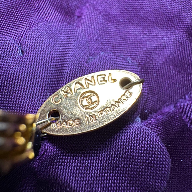 Chanel Vintage 81-85年 厚絨毛深紫色大朵山茶花胸針-13