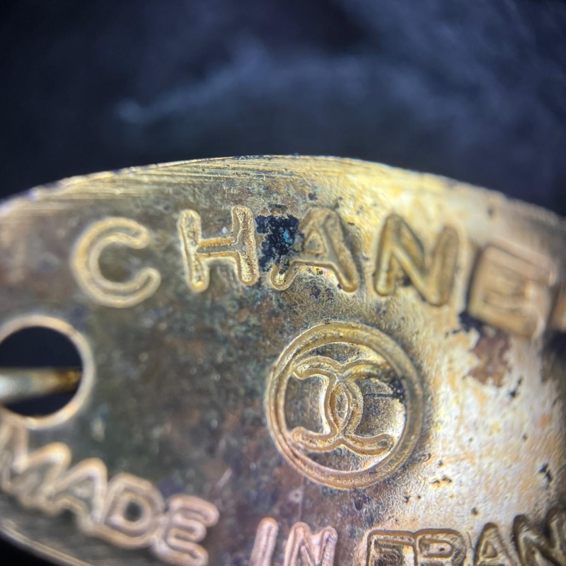 Chanel Vintage 81-85年 漆皮黑色大朵山茶花胸針-11