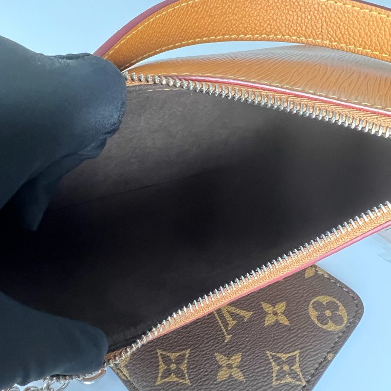 LV M80794/晶片款 焦糖水波紋手提斜背包-5