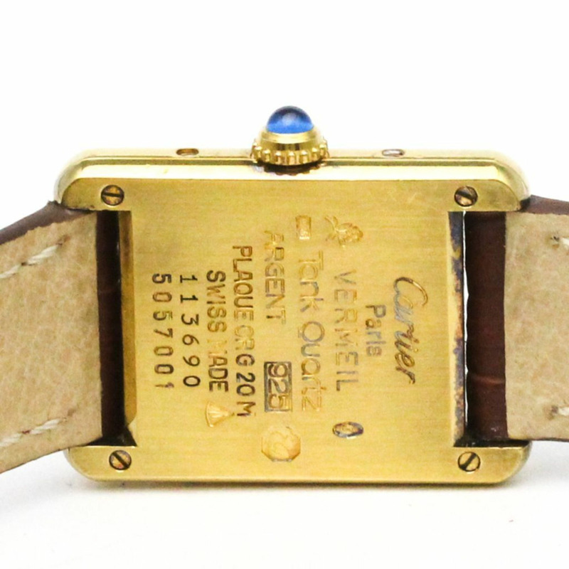 卡地亞 Must Tank 鍍金石英女士腕錶 5057001-6