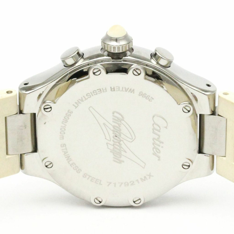 卡地亞 Must 21 Chronoscaph 精鋼石英女錶 W10197U2 拋光-6