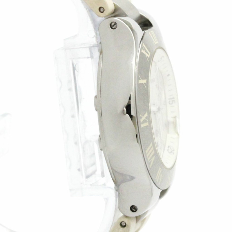 卡地亞 Must 21 Chronoscaph 精鋼石英女錶 W10197U2 拋光-8