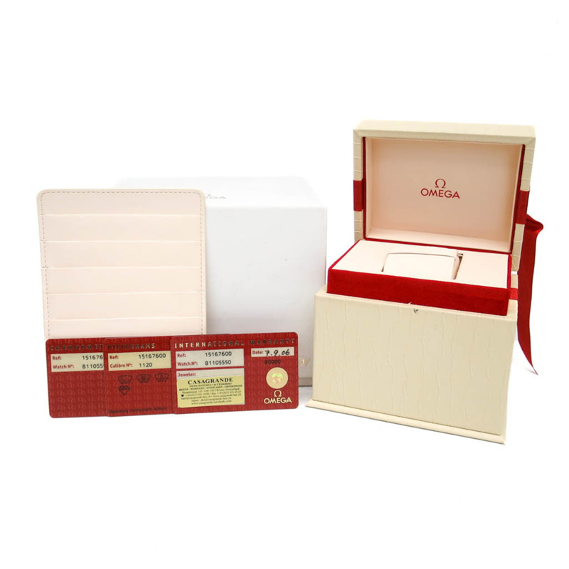 歐米茄星座系列紅寶石珍珠母貝錶盤限量版腕錶 1516.76 拋光-5