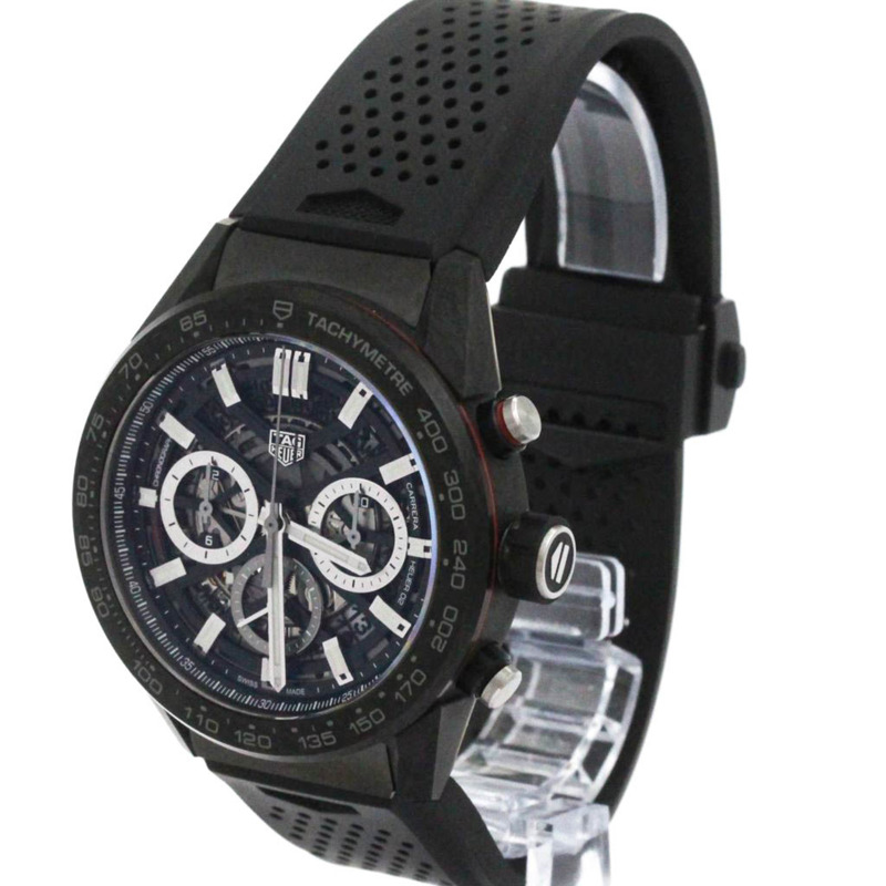 TAG HEUER 豪雅卡萊拉系列 Heuer Calibre 02 碳纖維自動男士腕錶 CBG2A91-1