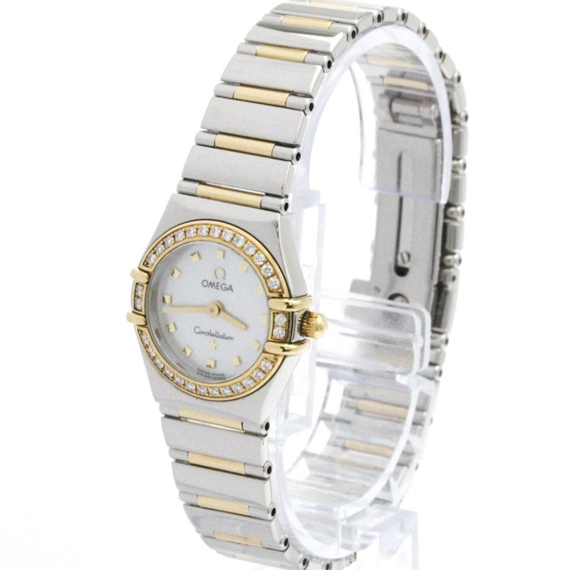 歐米茄星座系列鑽石珍珠母貝18K金精鋼腕錶1365.71拋光款-1