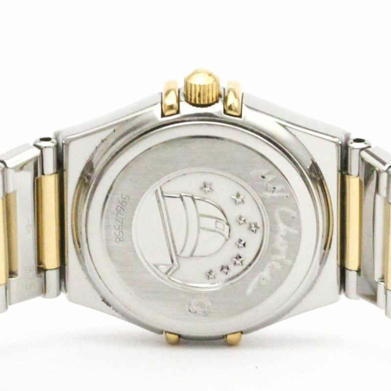 歐米茄星座系列鑽石珍珠母貝18K金精鋼腕錶1365.71拋光款-6