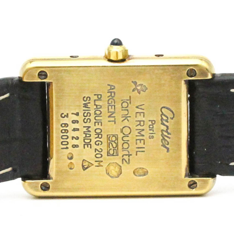 卡地亞 Must Tank 鍍金石英女士腕錶 366001-5