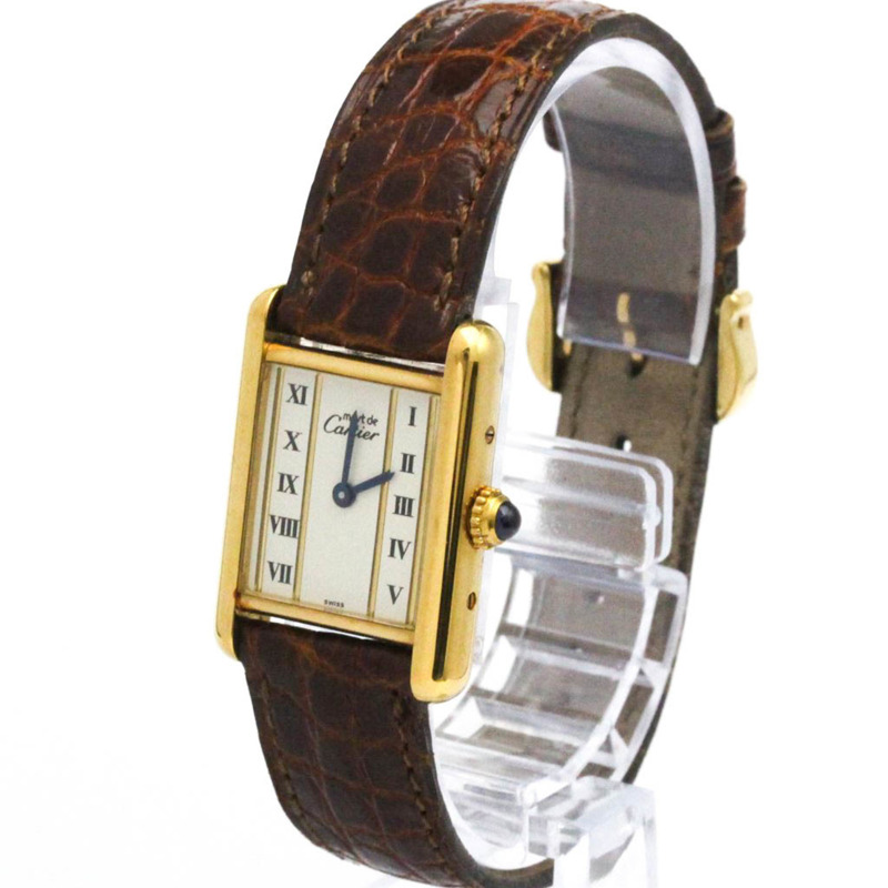 卡地亞 Must Tank 鍍金石英女士腕錶 5057001-1