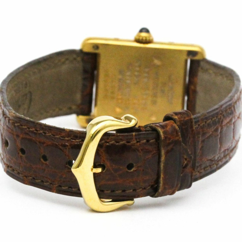 卡地亞 Must Tank 鍍金石英女士腕錶 5057001-4