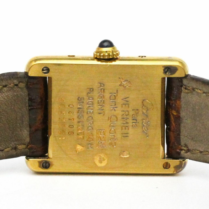 卡地亞 Must Tank 鍍金石英女士腕錶 5057001-6