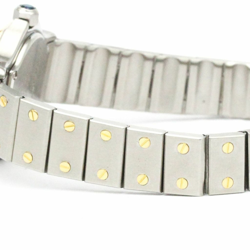 卡地亞 Santos 八角形 18K 金精鋼石英女錶 187903 拋光-2