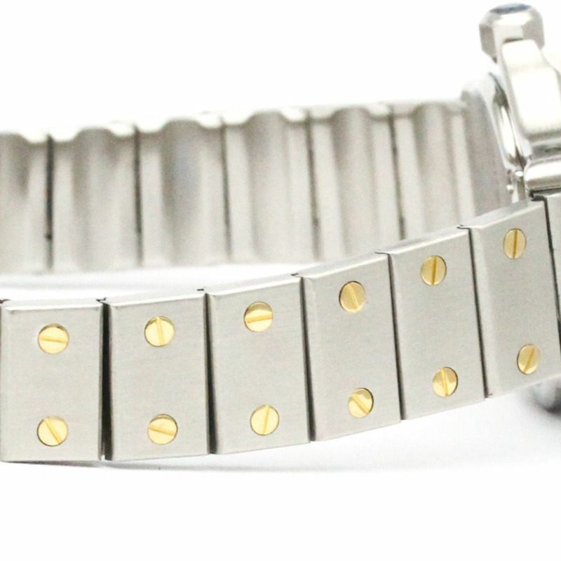 卡地亞 Santos 八角形 18K 金精鋼石英女錶 187903 拋光-6