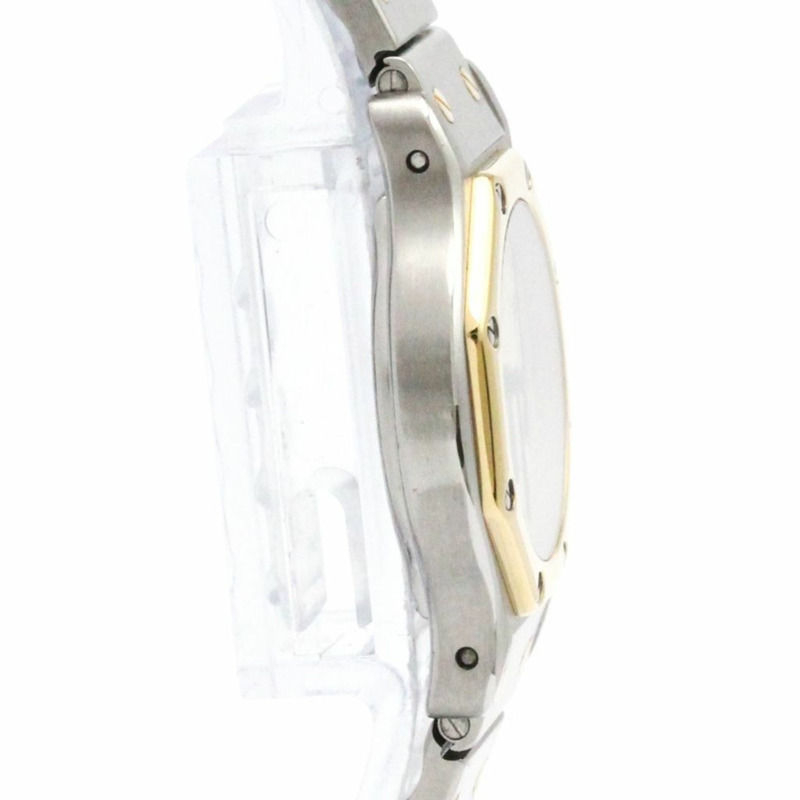 卡地亞 Santos 八角形 18K 金精鋼石英女錶 187903 拋光-7