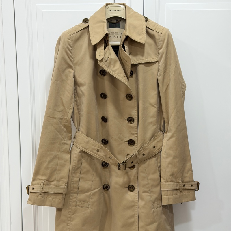 Burberry 蜜金色 卡其 經典 長版大衣 長大衣 風衣外套 外套 風衣-0