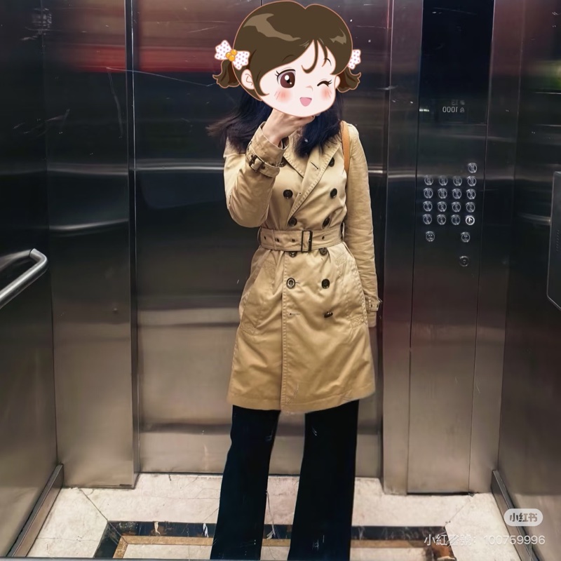 Burberry 蜜金色 卡其 經典 長版大衣 長大衣 風衣外套 外套 風衣-4