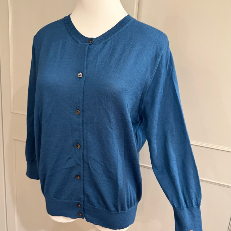 《新歡舊愛》正品Marc Jacobs高級主線孔雀藍8分袖羊毛外套-0