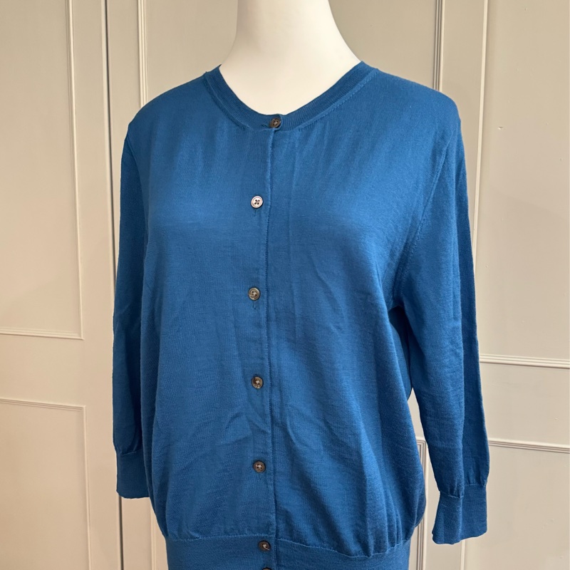 《新歡舊愛》正品Marc Jacobs高級主線孔雀藍8分袖羊毛外套-2