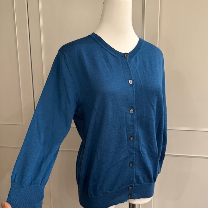 《新歡舊愛》正品Marc Jacobs高級主線孔雀藍8分袖羊毛外套-4