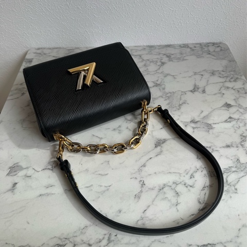 LV M59411黑色Epi金銀旋轉釦手提兩用包