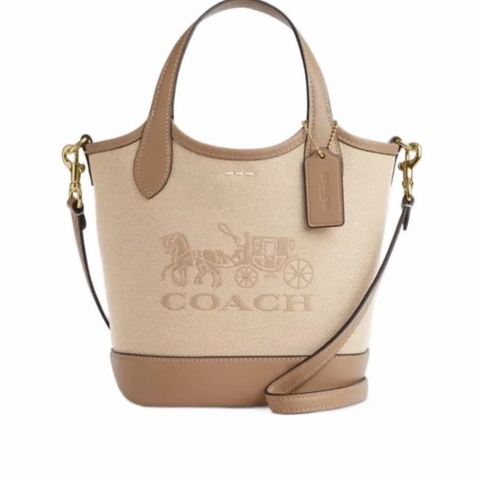 Coach 女士 Hanna 馬車印花水桶包均碼碼17.8cm*12.7cm*19.7cm