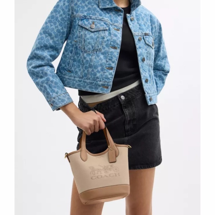 Coach 女士 Hanna 馬車印花水桶包均碼碼17.8cm*12.7cm*19.7cm-4