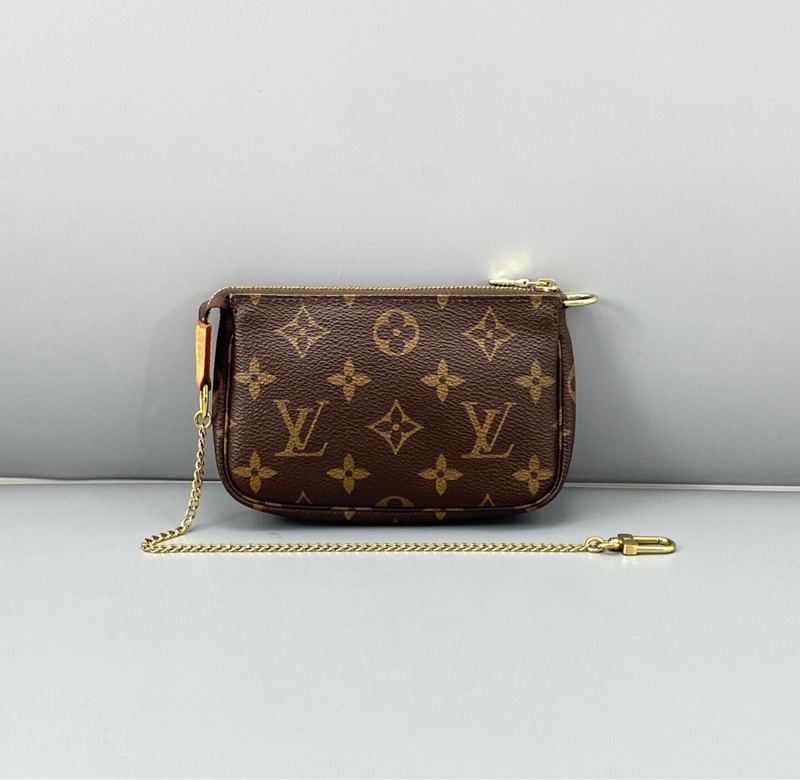 【幾乎全新✨大全套】LV麻將老花 迷你 Mini Pochette Accessoires 鏈帶手提包-1