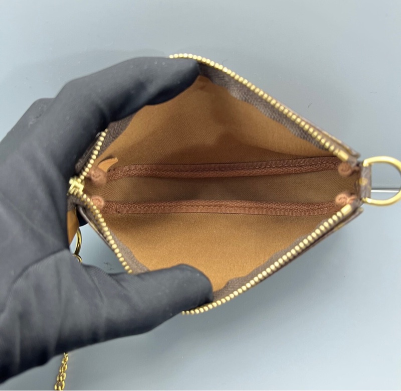 【幾乎全新✨大全套】LV麻將老花 迷你 Mini Pochette Accessoires 鏈帶手提包-5