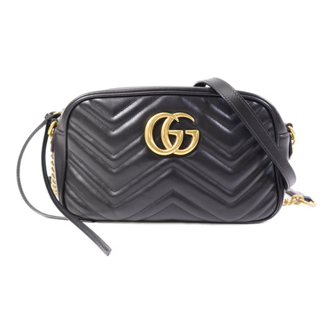 GUCCI 牛皮皮革GG Marmont金扣鏈帶肩背袋