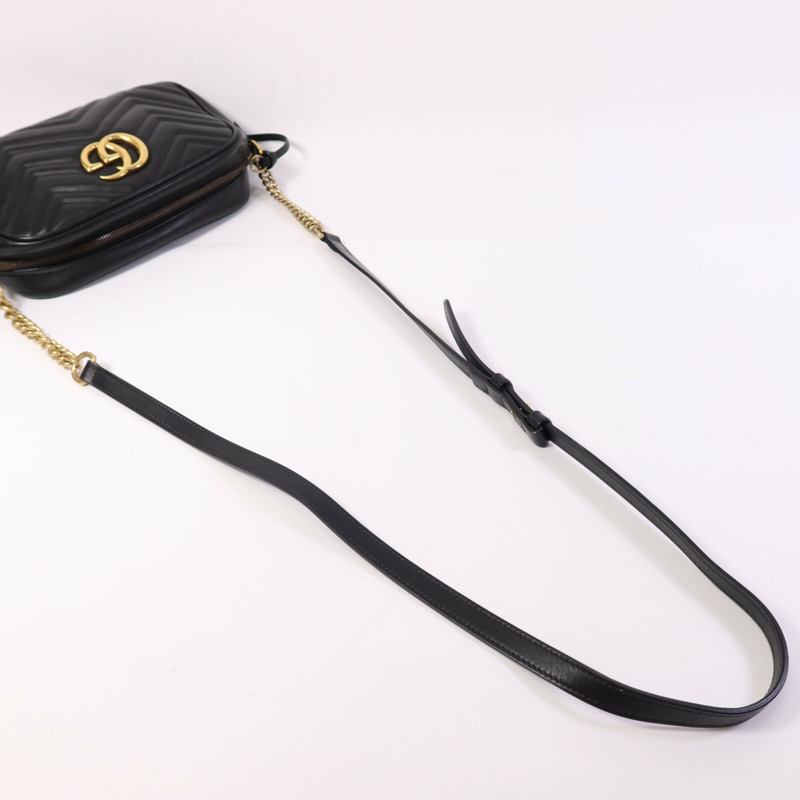 GUCCI 牛皮皮革GG Marmont金扣鏈帶肩背袋-8