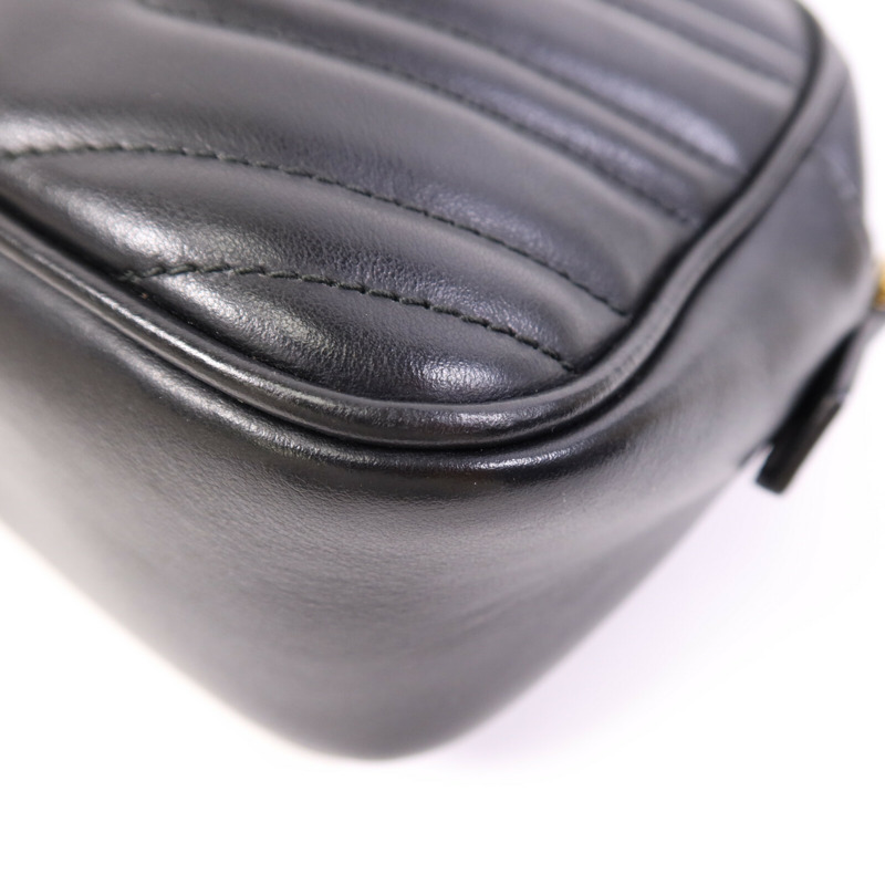 GUCCI 牛皮皮革GG Marmont金扣鏈帶肩背袋-10