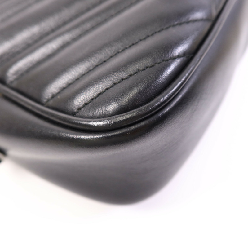 GUCCI 牛皮皮革GG Marmont金扣鏈帶肩背袋-11