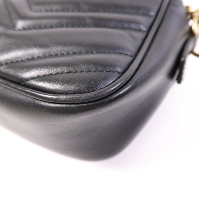 GUCCI 牛皮皮革GG Marmont金扣鏈帶肩背袋-12