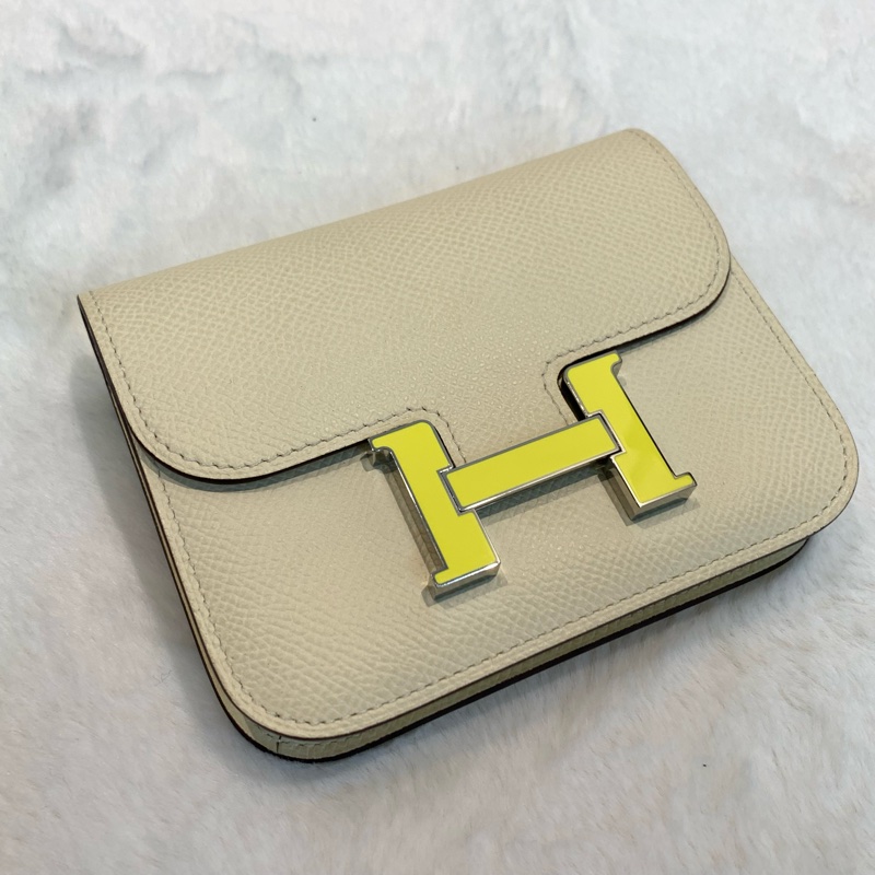 Hermes Constance Slim Nata+Jaune Citron epsom皮法郎扣-7