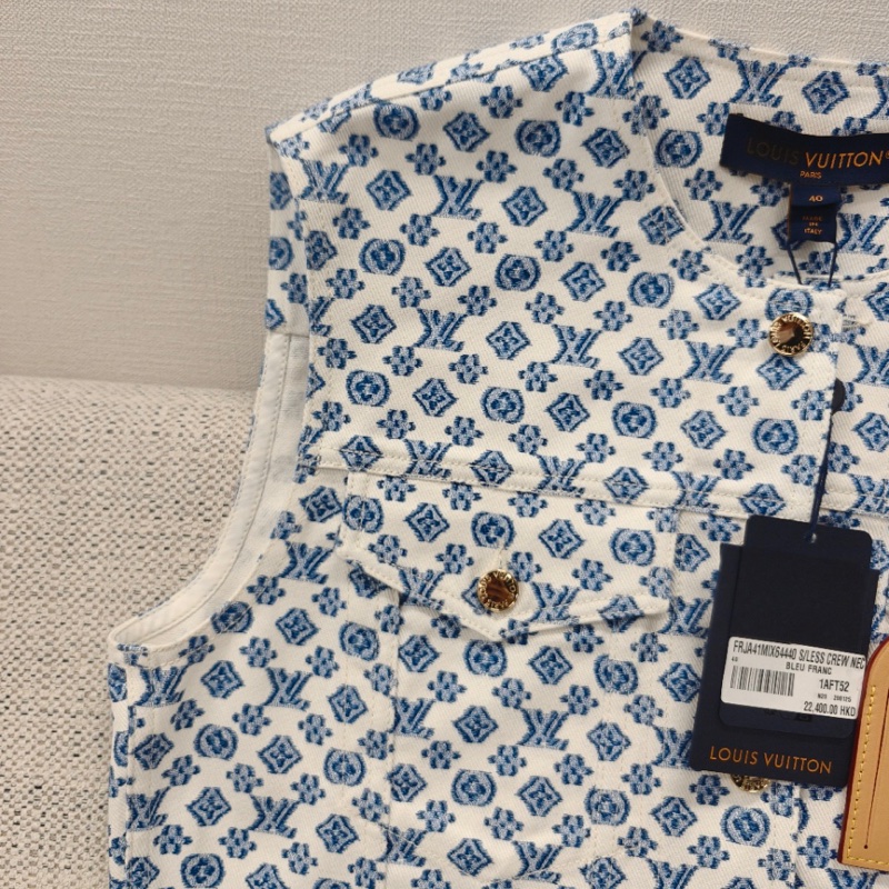 Louis Vuitton 路易威登 蓝白棋盘格无袖马甲 全新内购(涂标)40码(165/88A)-3