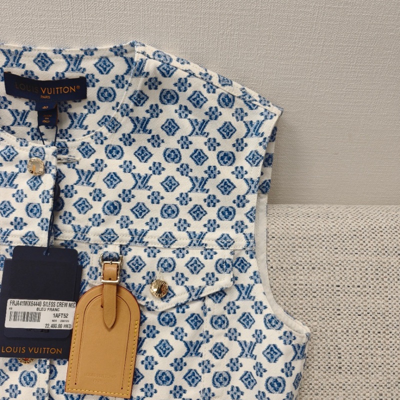Louis Vuitton 路易威登 蓝白棋盘格无袖马甲 全新内购(涂标)40码(165/88A)-4