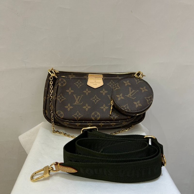 Louis Vuitton Pochette Accessoires卡其綠背袋五合一麻將包-0