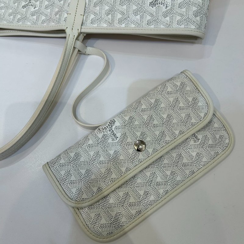 Goyard白色帆布Saint Louis PM托特包-7