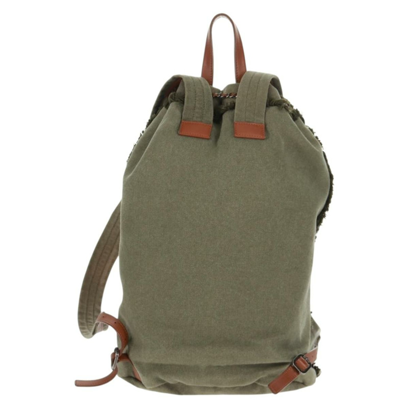 【日本直送】香奈兒 Cruise Line 雙肩包 帆布亮片 卡其色 銀色 CC 標誌 BA9220AM-1