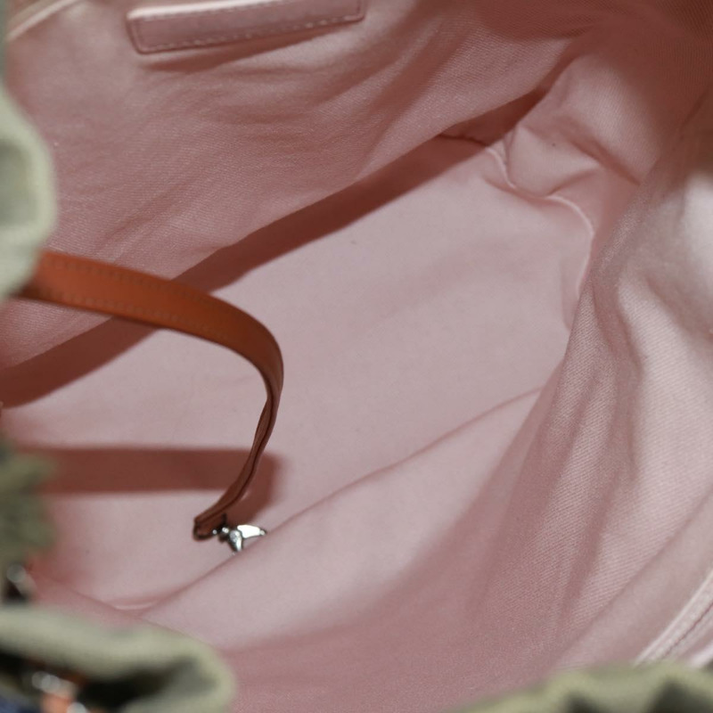 【日本直送】香奈兒 Cruise Line 雙肩包 帆布亮片 卡其色 銀色 CC 標誌 BA9220AM-10