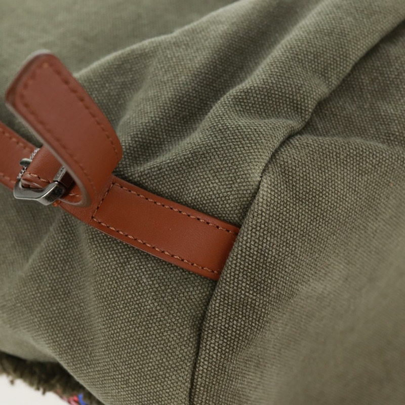 【日本直送】香奈兒 Cruise Line 雙肩包 帆布亮片 卡其色 銀色 CC 標誌 BA9220AM-16