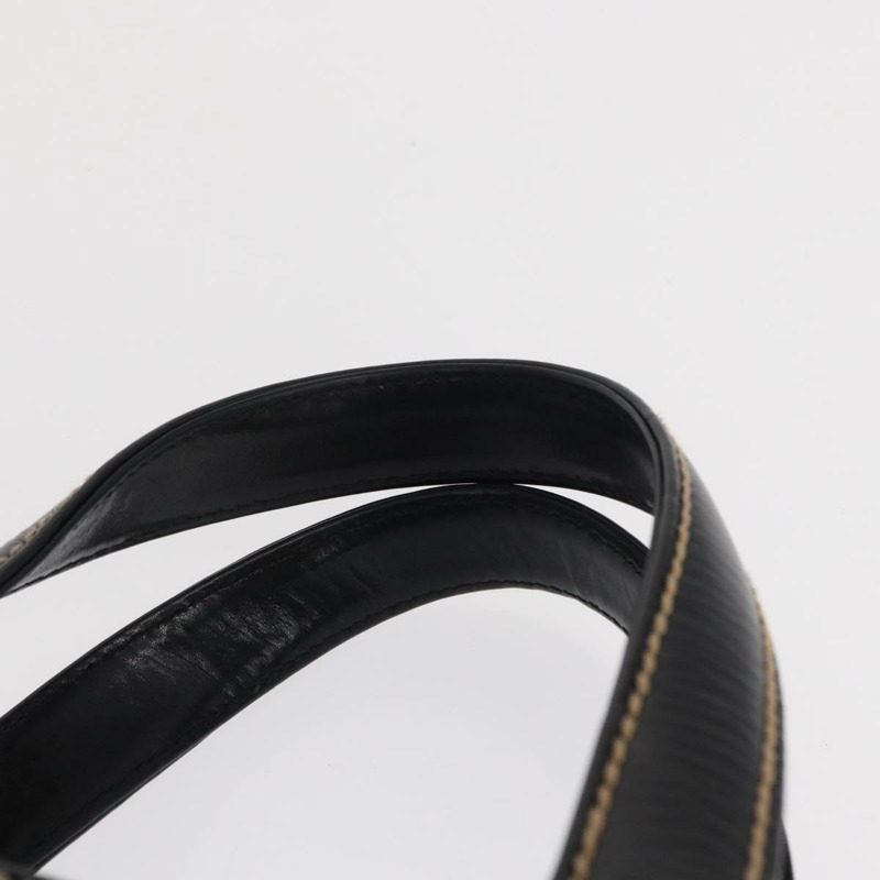 【日本直送】香奈兒 (CHANEL) 野性縫線手提包,黑色皮革,金色雙C標誌,正品 BA9589-13