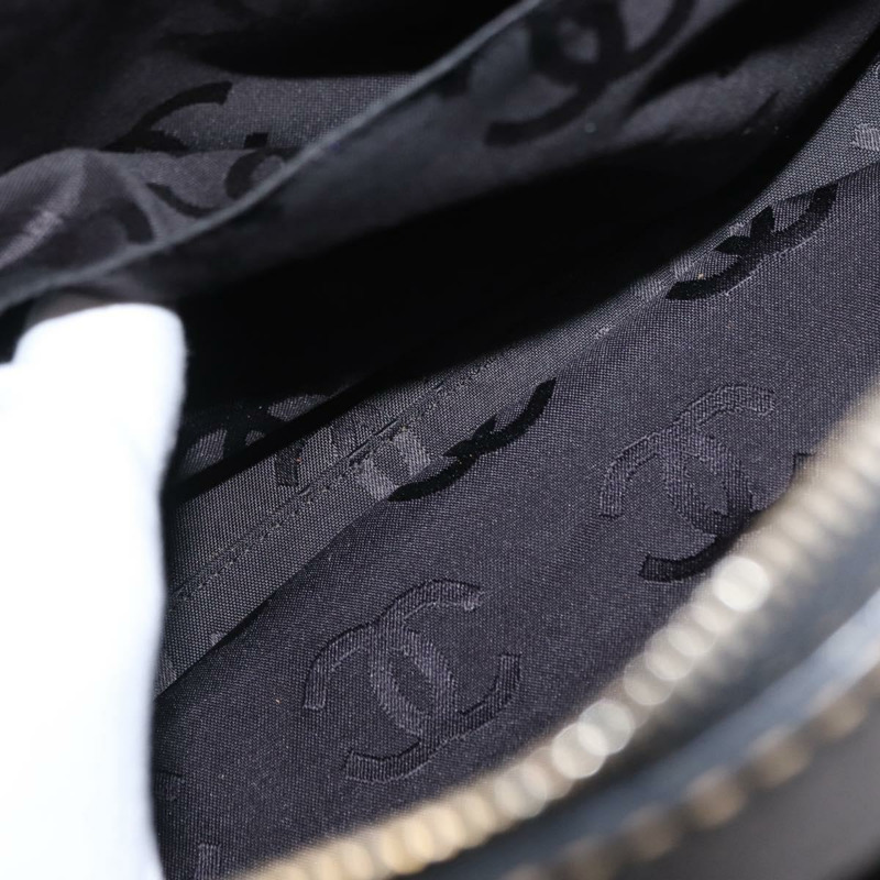 【日本直送】香奈兒 (CHANEL) 野性縫線手提包,黑色皮革,金色雙C標誌,正品 BA9589-21