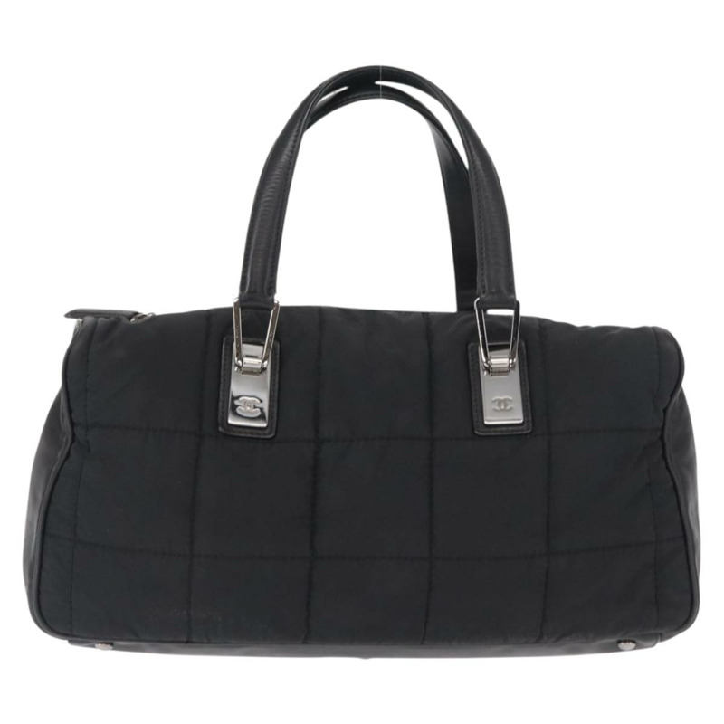 【日本直送】香奈兒 Choco Bar 手提包 尼龍 黑色 銀色 CC 標誌 正品 BA9577-12