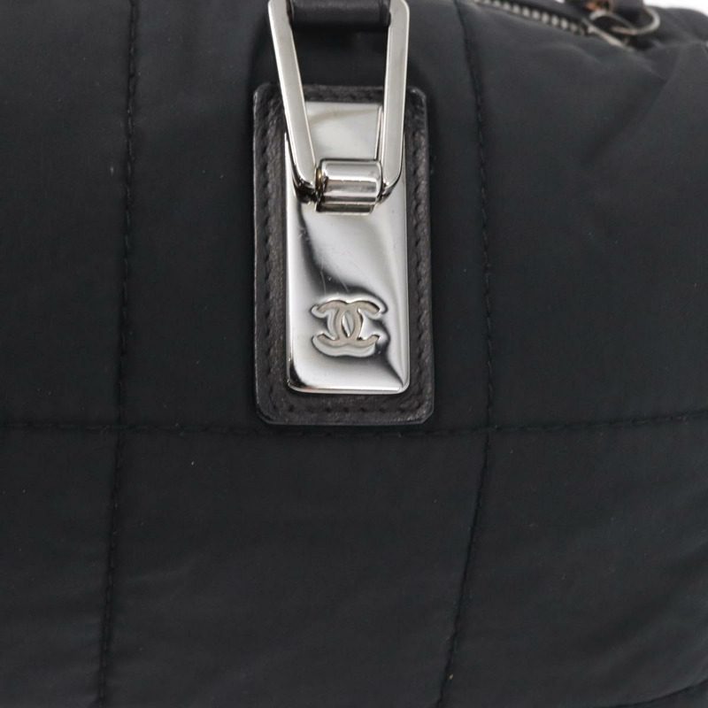 【日本直送】香奈兒 Choco Bar 手提包 尼龍 黑色 銀色 CC 標誌 正品 BA9577-17