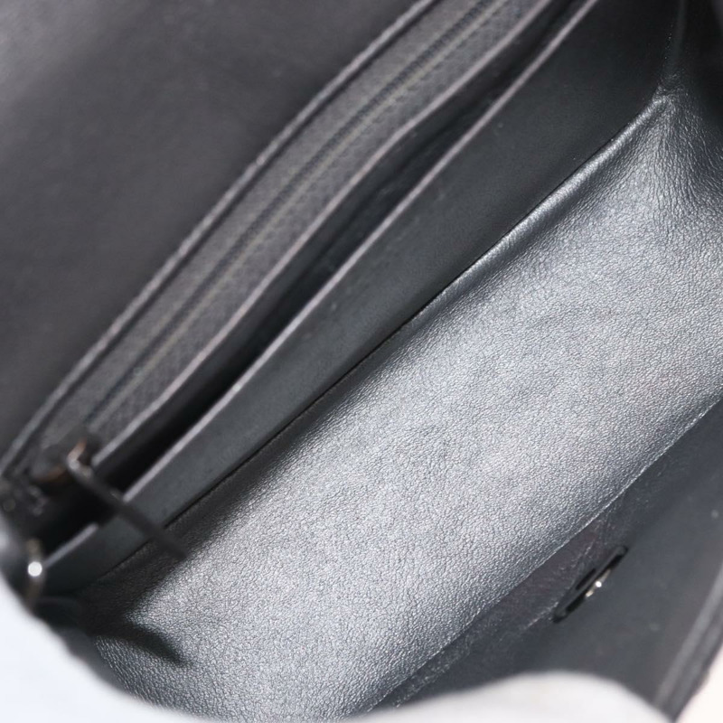 【日本直送】香奈兒 (CHANEL) 鏈條迷你絎縫 16 肩背包 羊皮 灰色 銀色 CC Auth163230V-9